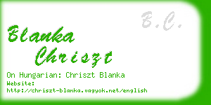 blanka chriszt business card